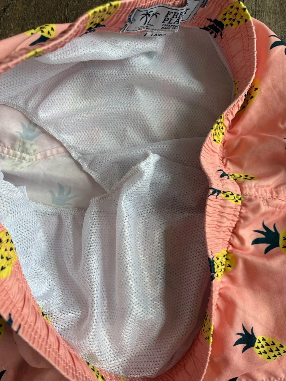 Free Planet Coral Pineapple Swim Shorts Size Large